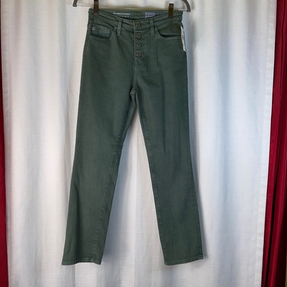 AG Isabelle Button Up High Rise Jeans Size 25 in Green 🆕 Retail $215!!! - Picture 4 of 15
